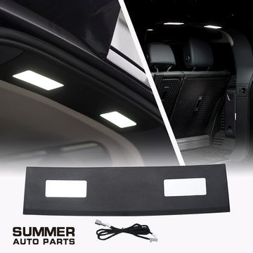 Rear loadspace LED roof light for Land Rover Defender L663 with installed cargo area lighting and product view
