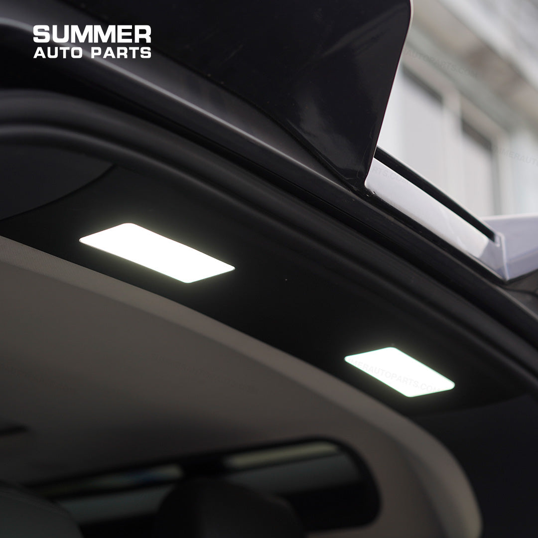 Close-up of installed rear loadspace LED roof light on Land Rover Defender L663