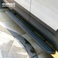 Installed deployable electric side step in open position on Land Rover Defender 110 L663
