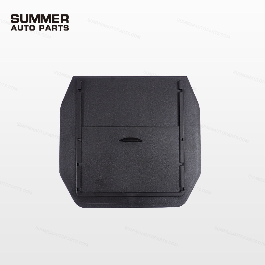 Top view of armrest cover privacy storage box with closed sliding lid for Land Rover Defender L663
