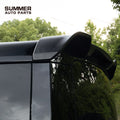 Close-up of OCTA style forged carbon rear roof spoiler installed on Land Rover Defender L663
