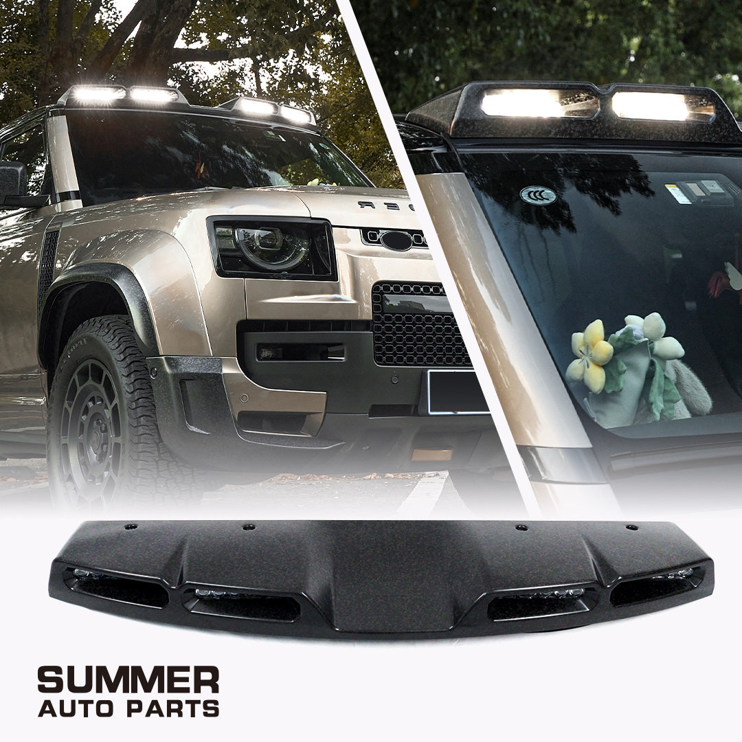 Forged carbon fiber roof light bar for Land Rover Defender L663 with installed view