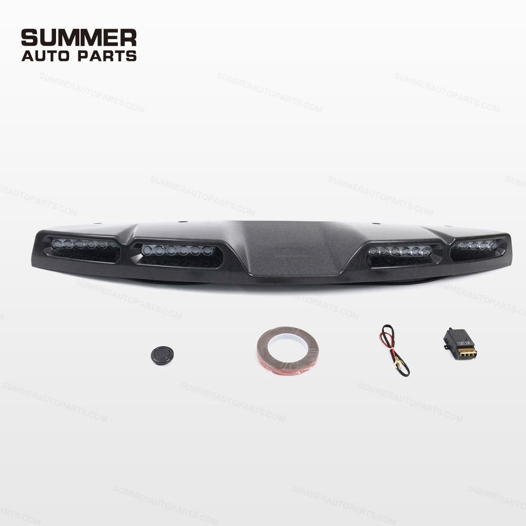 Forged carbon fiber roof light bar kit for Land Rover Defender L663 with tape, wiring harness and switch
