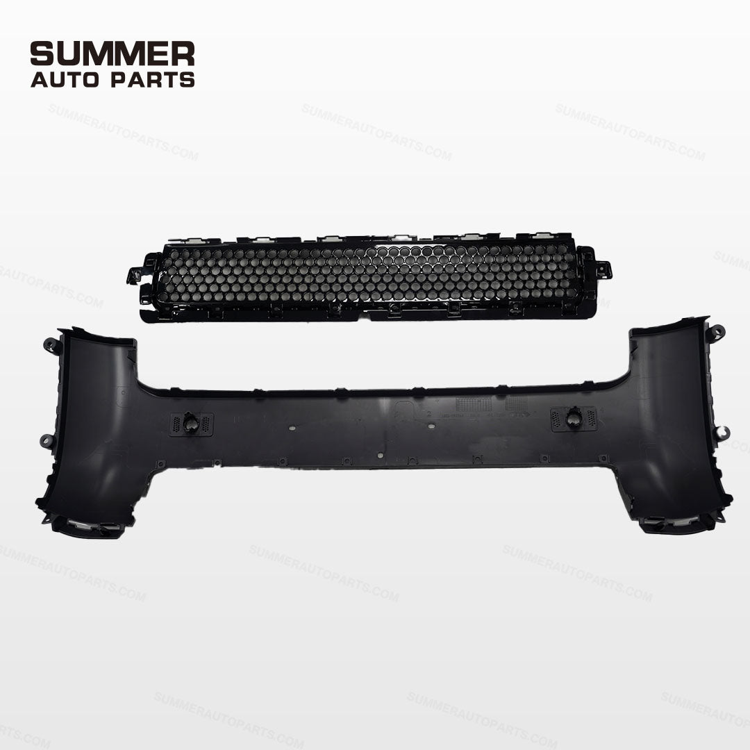 Gloss black front bumper grille and bumper components for Land Rover Defender L663