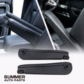 Black front seat armrests for Land Rover Defender L663 with installed and product views