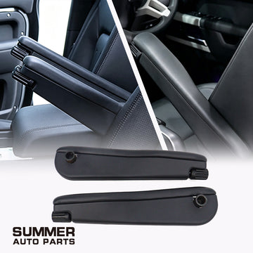 Black front seat armrests for Land Rover Defender L663 with installed and product views