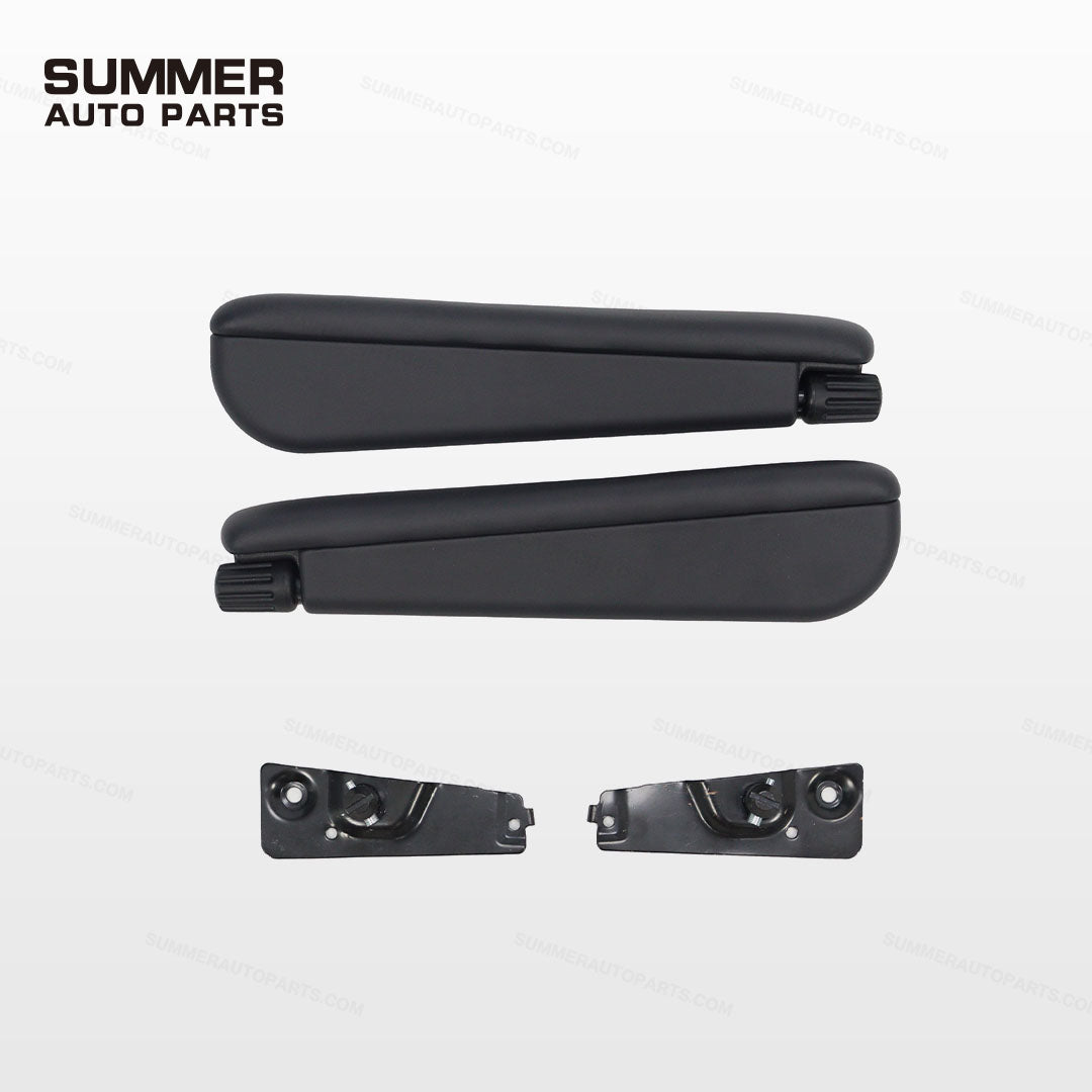 Black front seat armrest kit for Land Rover Defender L663 with mounting brackets