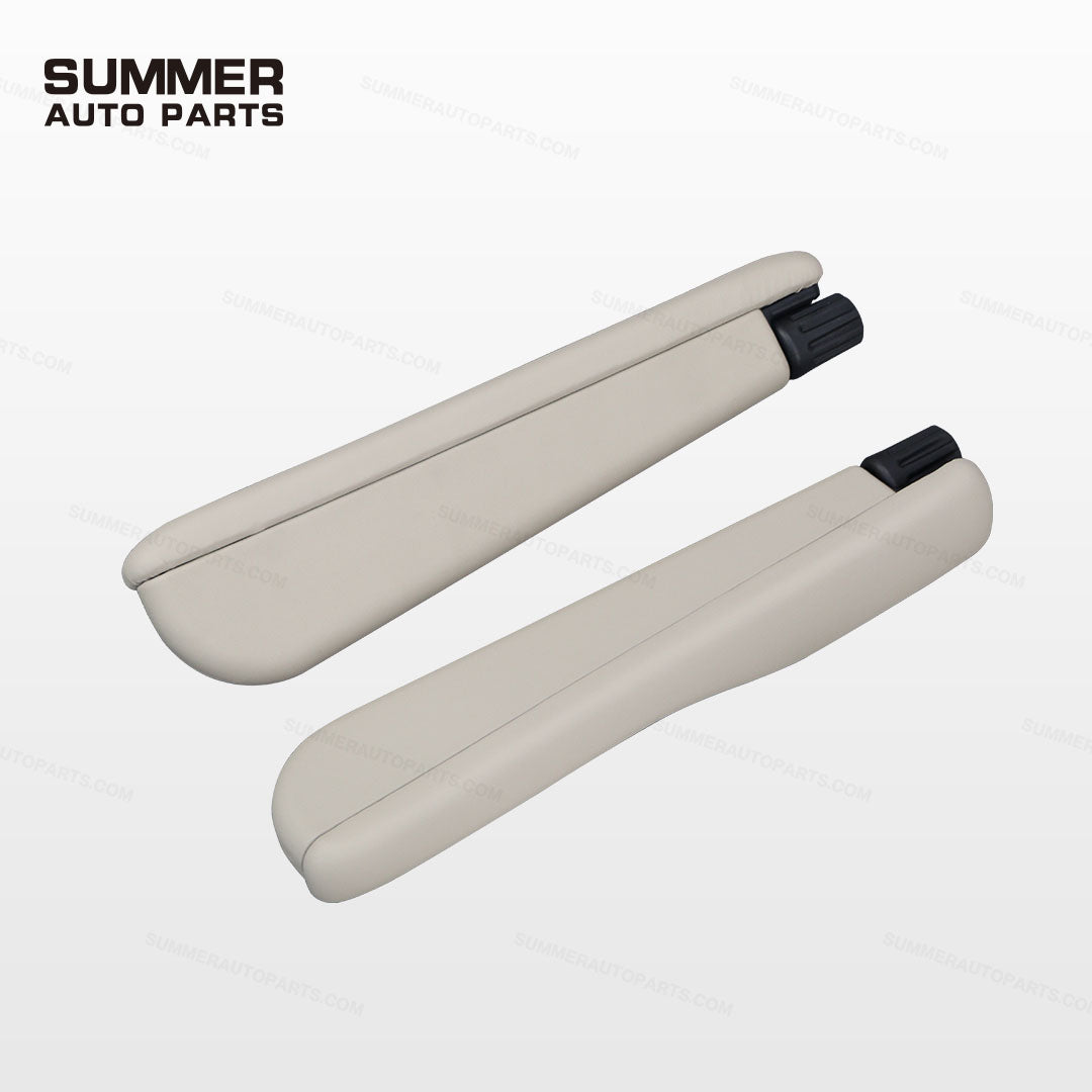 Angled view of khaki front seat armrests for Land Rover Defender L663