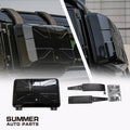 Gloss black Union Jack side storage box for Land Rover Defender L663 with installed and product views