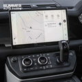 Installed 13.1-inch infotainment screen showing navigation interface in Land Rover Defender L663