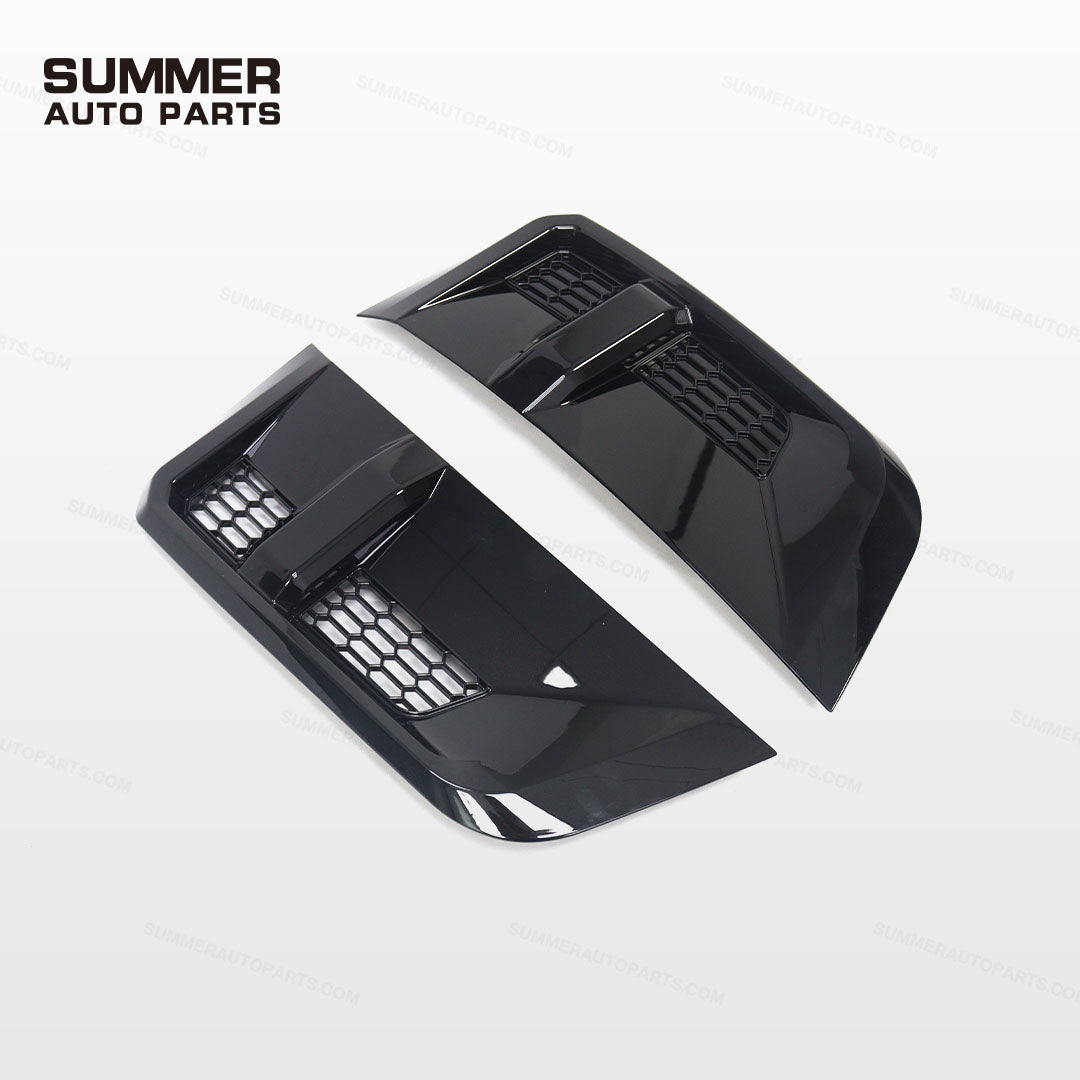 Angled view of black Union Jack side steps for Land Rover Defender 110 L663