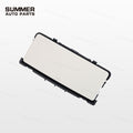 Angled closed view of beige overhead sunglasses holder for Land Rover Defender L663
