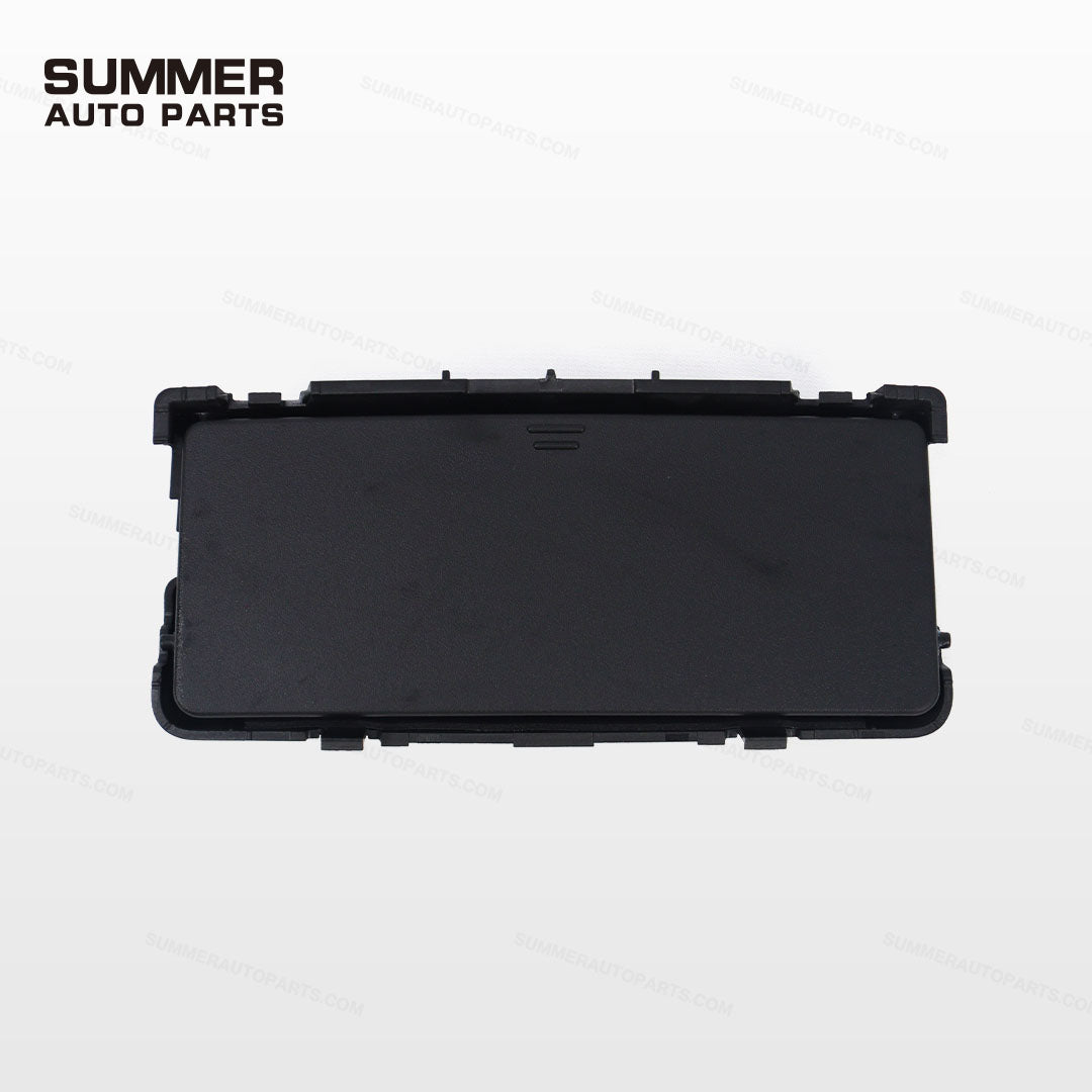 Black overhead sunglasses holder for Land Rover Defender L663 closed front view