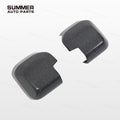 Angled pair of forged carbon side mirror covers for Land Rover Defender L663