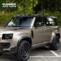 Land Rover Defender L663 with forged carbon side mirror covers installed