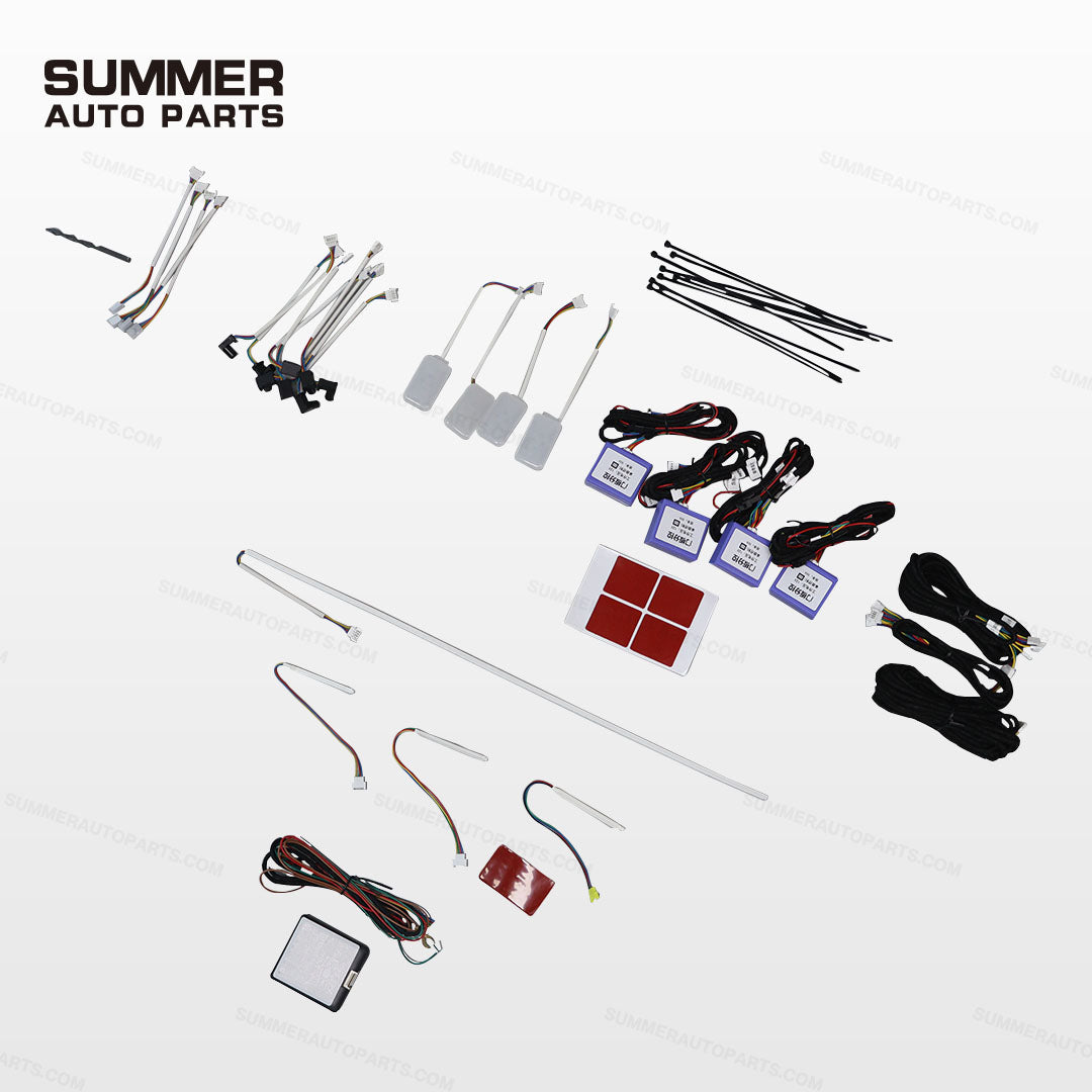 Full wiring and LED strip layout for Land Rover Defender L663 interior ambient lighting kit